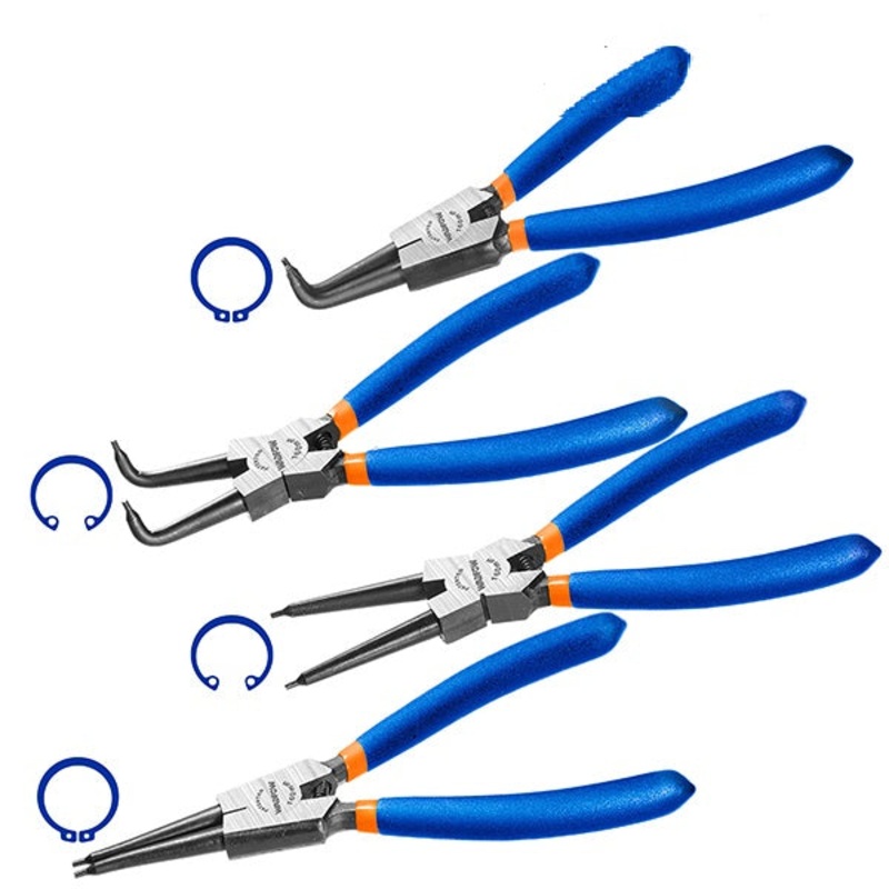 WADFOW  4Pcs circlip pliers set 7"/180mm Carbon steel - WPS2604