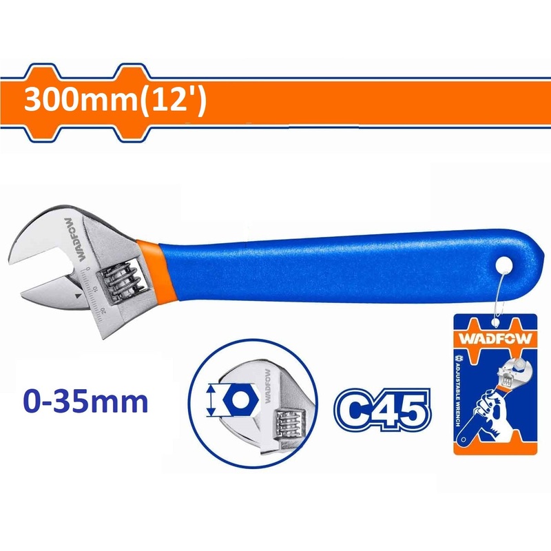 WADFOW Adjustable wrench With Cover "12" inch - WAW5112