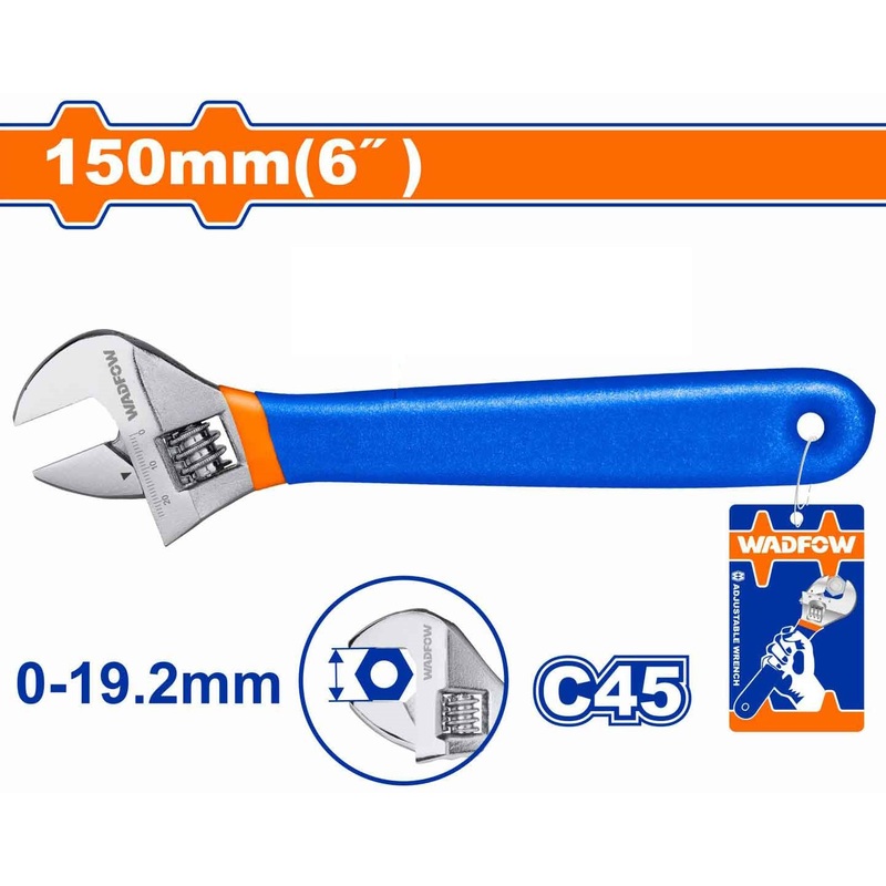 WADFOW Adjustable wrench With Cover "6" inch - WAW5106