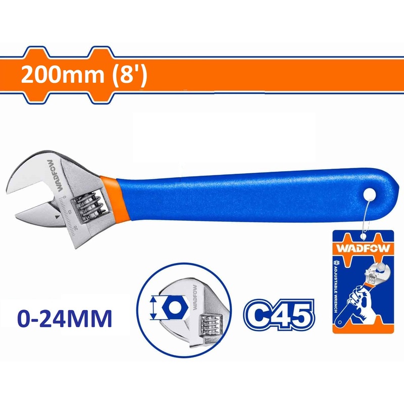 WADFOW Adjustable wrench With Cover "8" inch - WAW5108