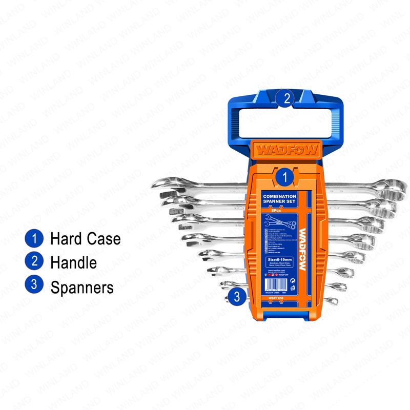 WADFOW Combination spanner set - WSP1208
