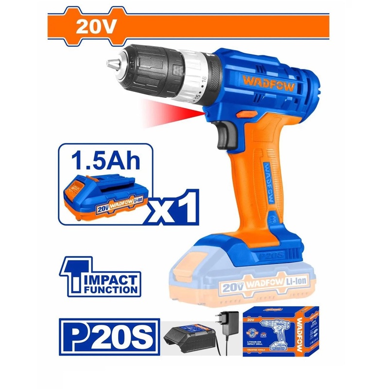 WADFOW Lithium-ion impact drill-1X1.5Ah battery pack - WCDP521