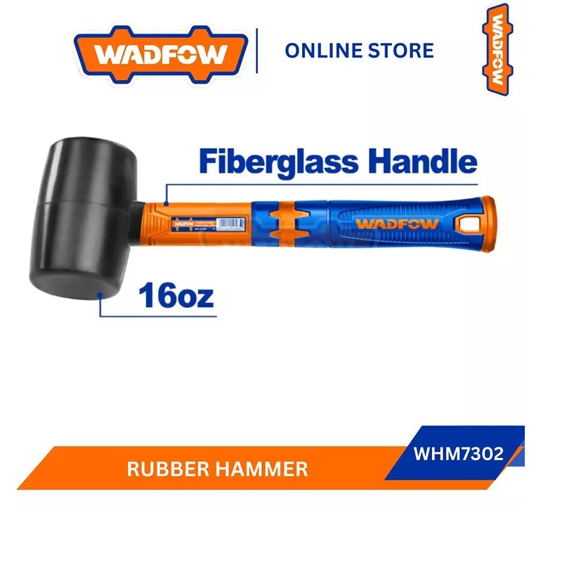 WADFOW Rubber hammer 16 oz/450g Unique design fiberglass handle - WHM7302