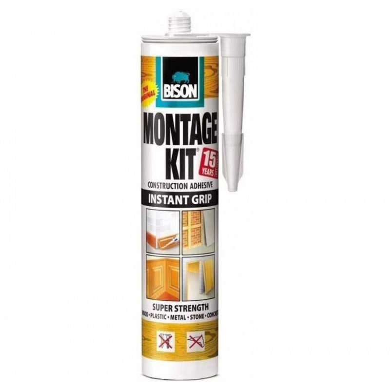 Bison Montage Kit Extra Strength Adhesive Glue for Metal, Plastic, Stone, Concrete and Wood, 350g, Made in Holland/BISON-MONTAGE