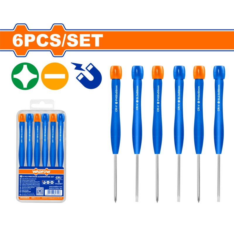 Wadfow 6Pcs precision screwdriver set-WSS2B06