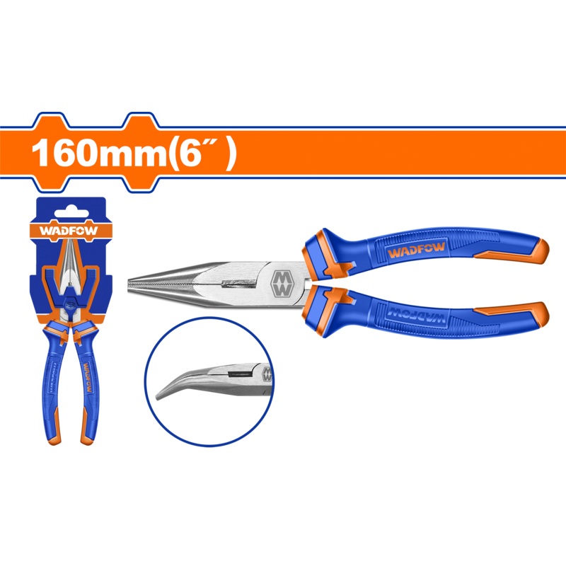 Wadfow Bent nose pliers, 6 inches, 160 mm-WPL4C06