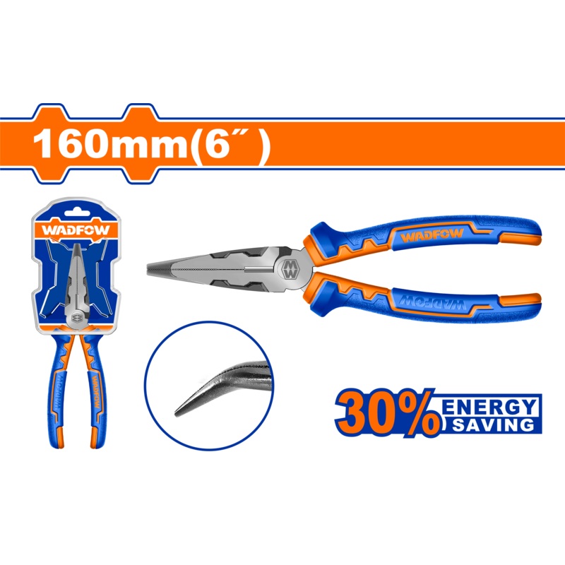Wadfow High leverage bent nose pliers,  6-inch,160 m -WPL4716 -