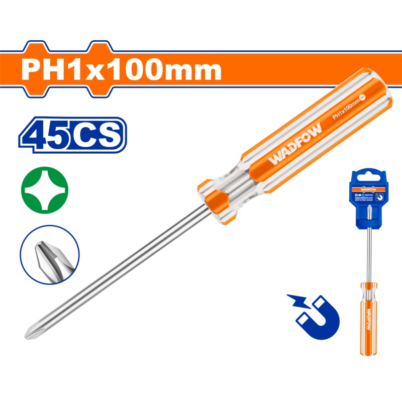Wadfow Phillips screwdriver 5.0mm*100mm-WSD6214