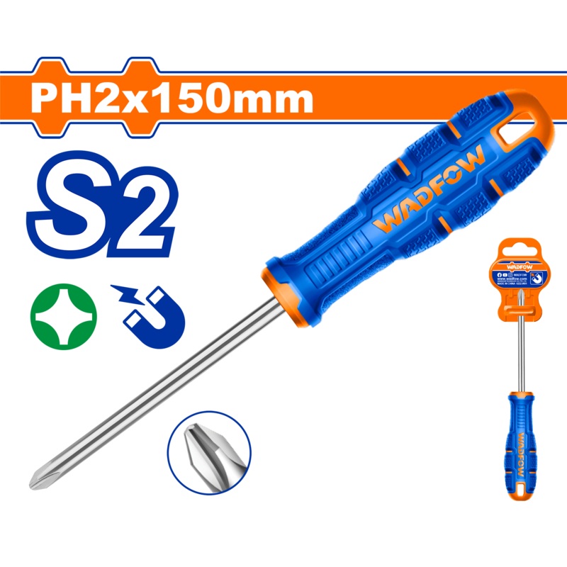Wadfow Phillips screwdriver PH2(magnetic) x 150mm-WSDB226