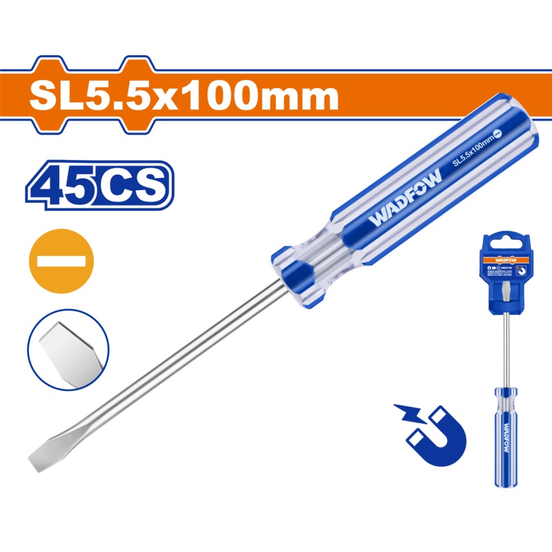 Wadfow Slotted screwdriver 5.5mm*100mm-WSD5254