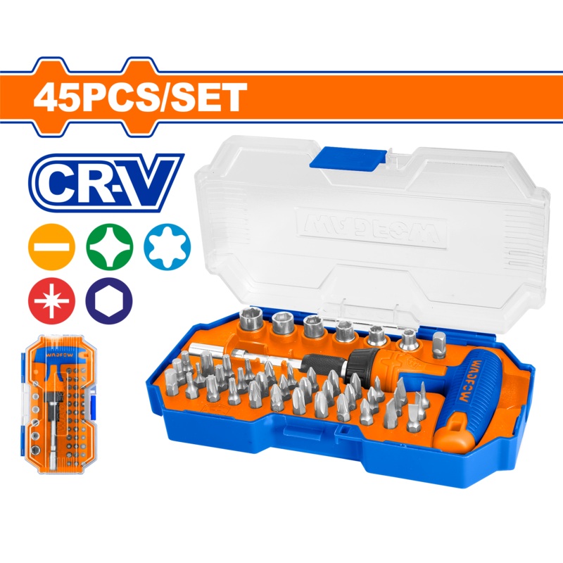 Wadfow45 Pcs T-handle wrench screwdriver set-WSS8B45