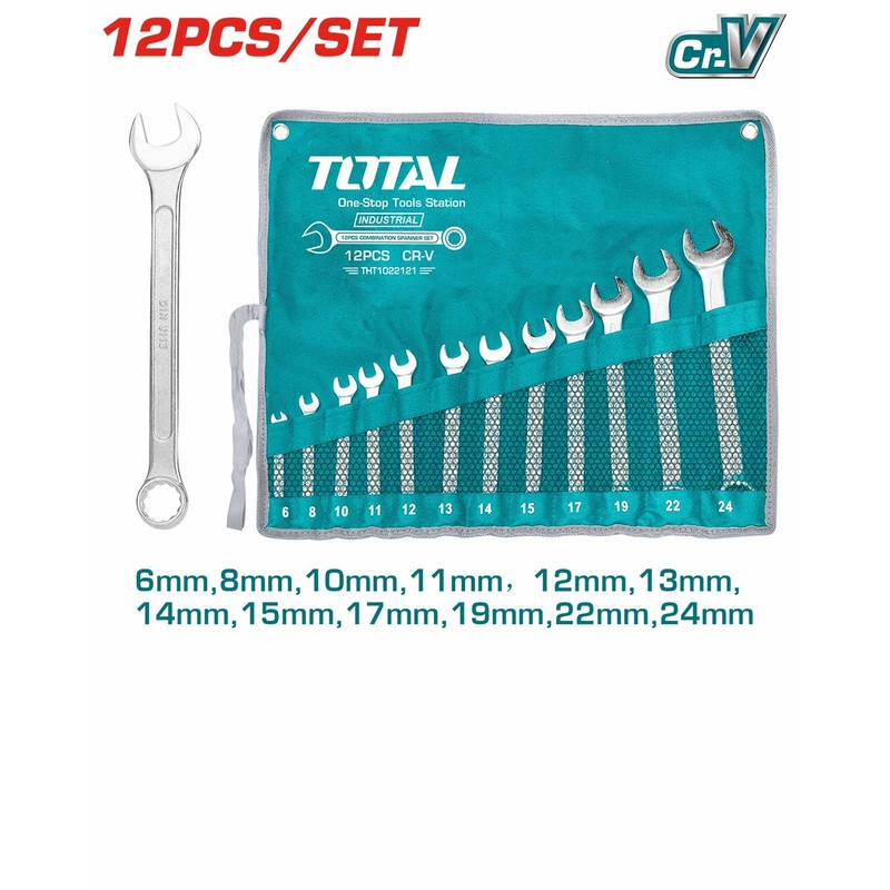 Total tools 12 Pcs combination spanner set 6 : 24 mm - THT1022121
