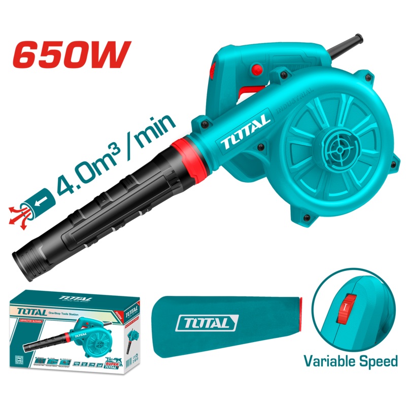 Total tools air blower 650 w  Variable speed control + dust bag - TB6036