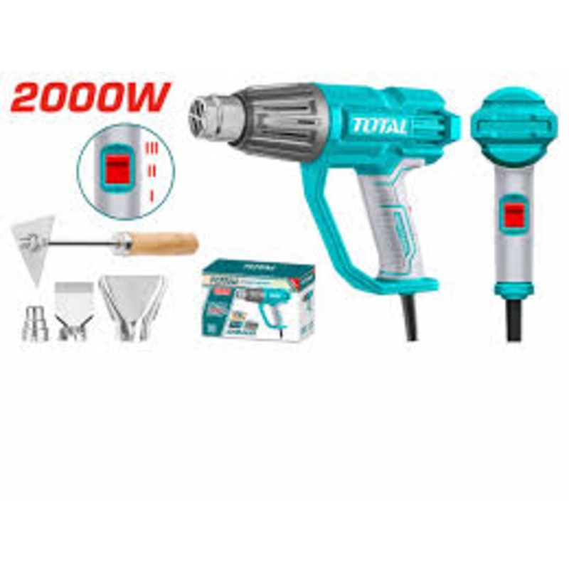 Total tools Heat gun 2000 w  3 temeprature settings +  Accessories TB20078