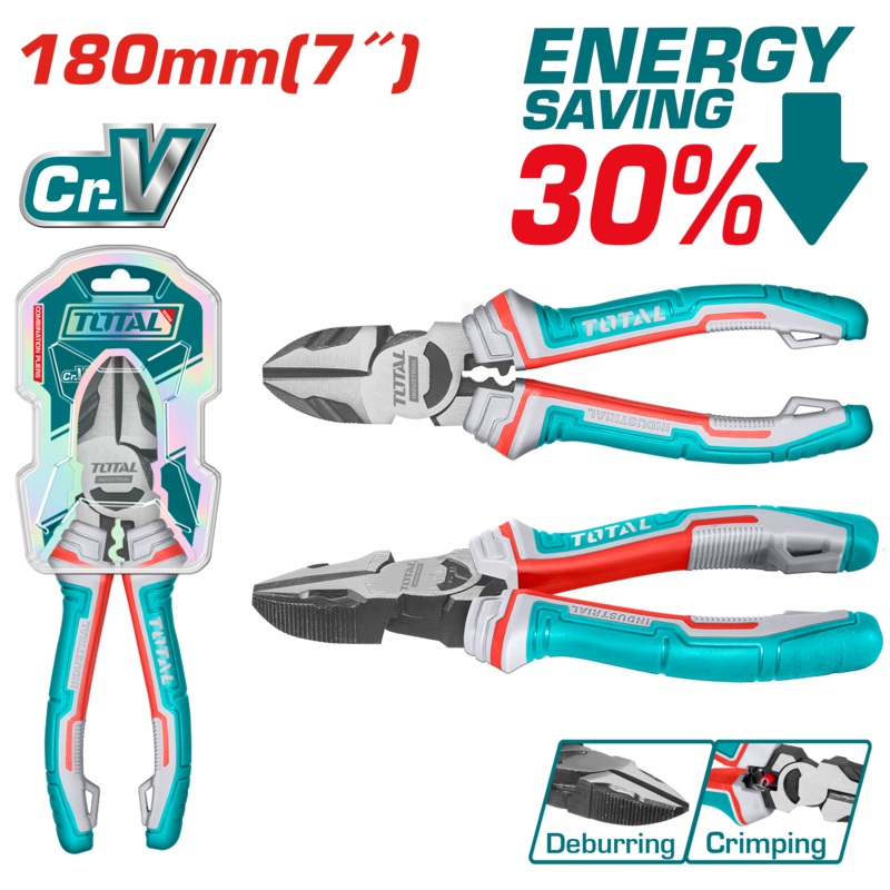 Total tools High leverage diagonal cutting pliers 7" Cr-V   Saving 30% strength -  THT230706S