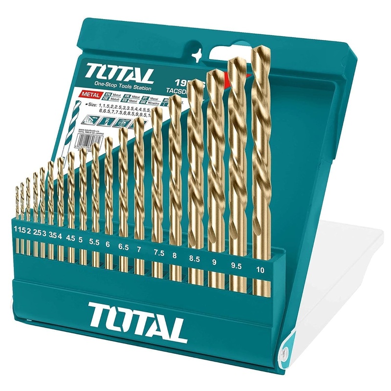 Total tools HSS twist drill bits set 19 pcs  1 : 10 mm - TACSD0195