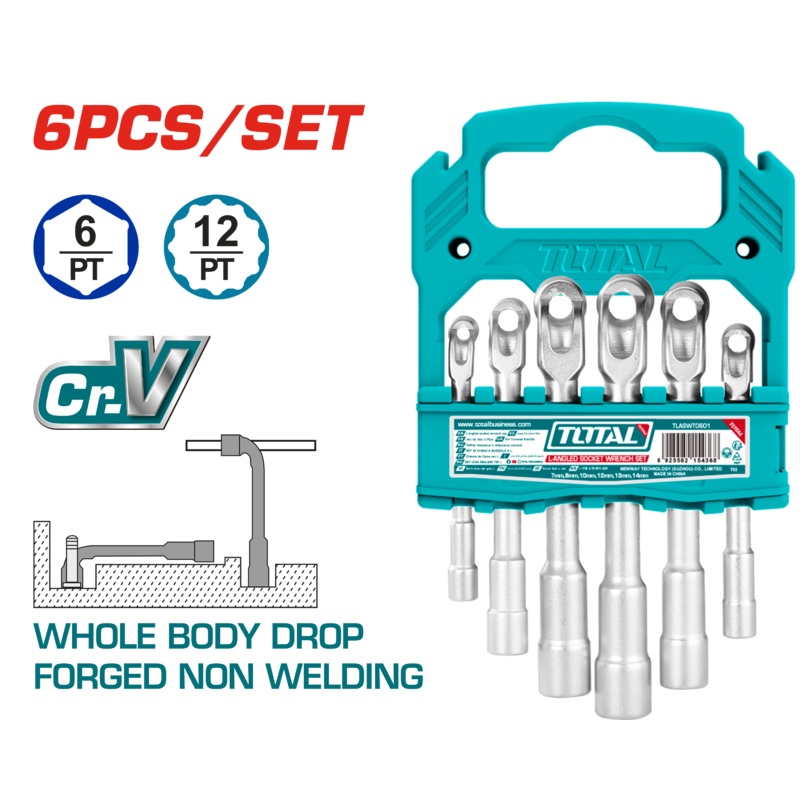 Total tools L-angled socket wrench set 6 pcs 7 : 14 mm - TLASWT0601