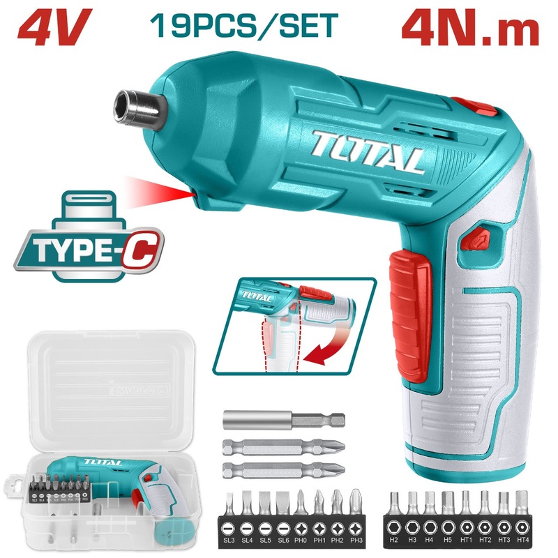 TOTAL TOOLS Lithium-Ion cordless screwdriver 4V - TSDLI0442