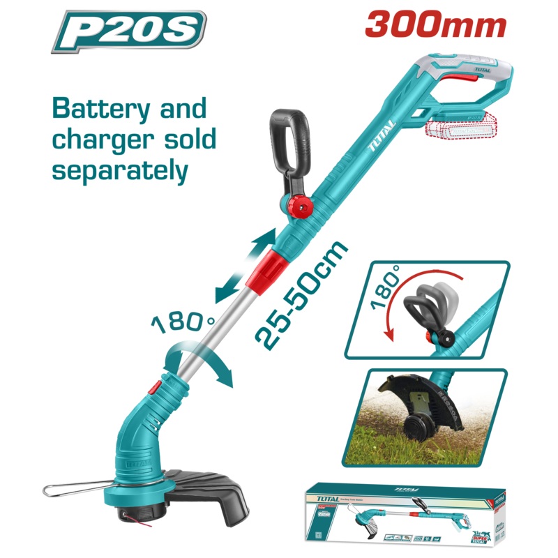 Total tools Lithium-ion grass trimmer 20 v - 30 cm  with out Battery and charger - TGTLI20018
