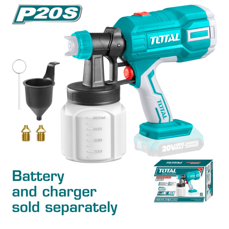 Total Tools Lithium-Ion spray gun 20V Without Battery and charger-TSGLI2003