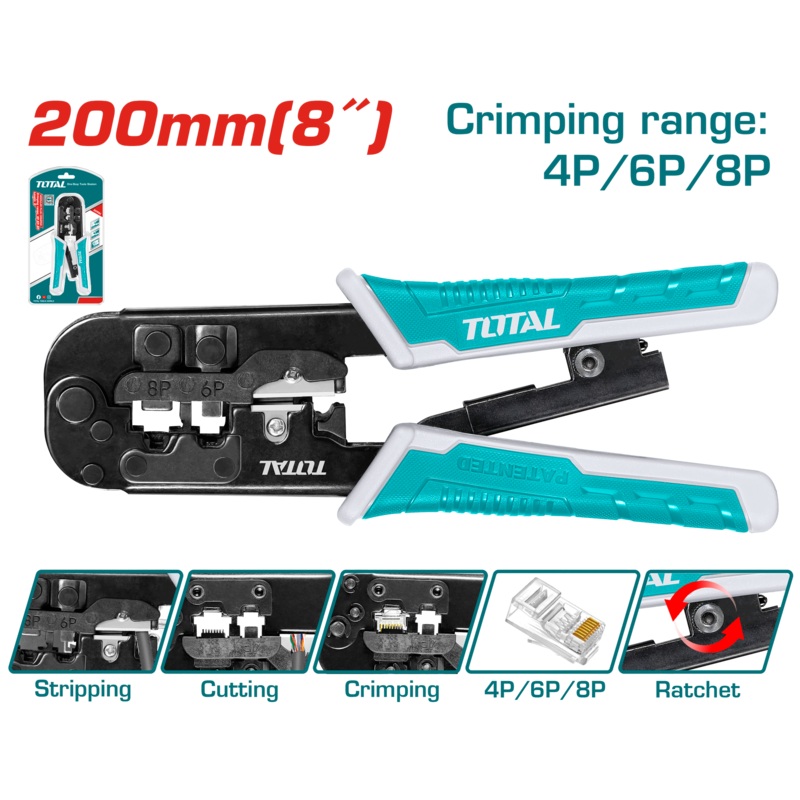 Total tools Modular plug crimper 8" - TMPCN5468R
