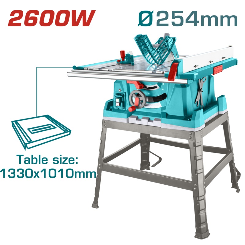 Total Tools Table saw 2600 W 10 inch-TS526043