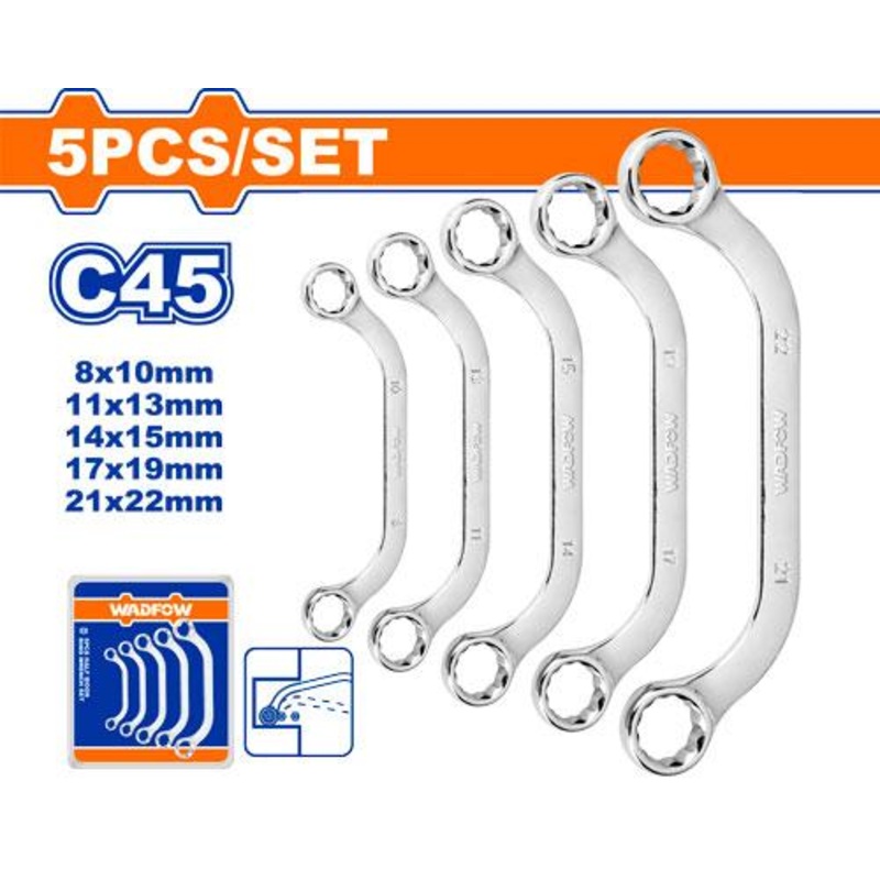 WADFOW 5 Pcs Short ratchet spanner set - WSP6406