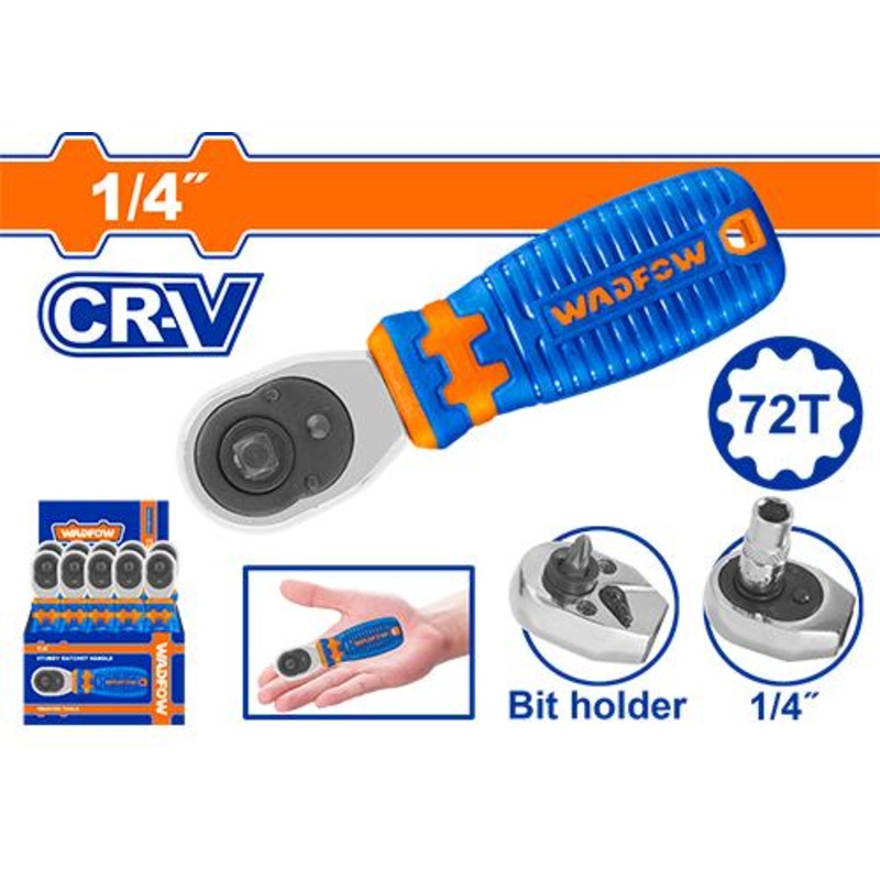 WADFOW Stubby ratchet handle 1/4 inch 72T - WRW2J14