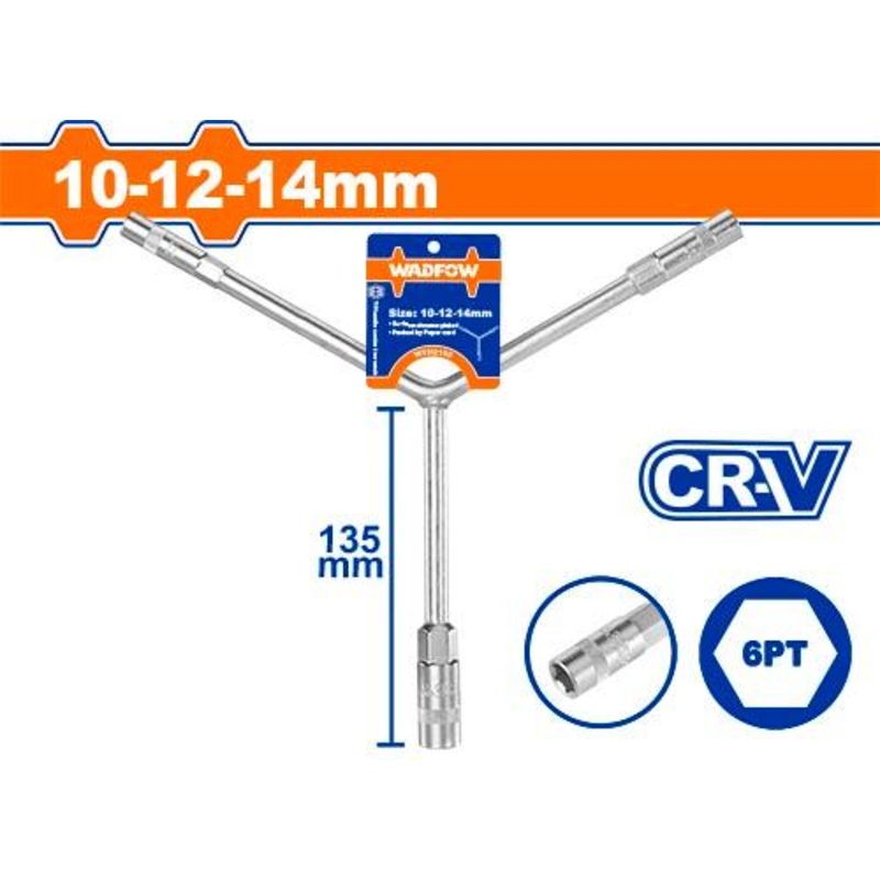 WADFOW Y-Type socket wrench10-12-14 mm - WTH2102