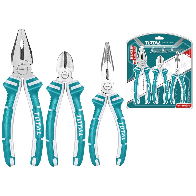 TOTAL TOOLS 3pcs Pliers set ( 8", 6" ) inch- THT1K0301