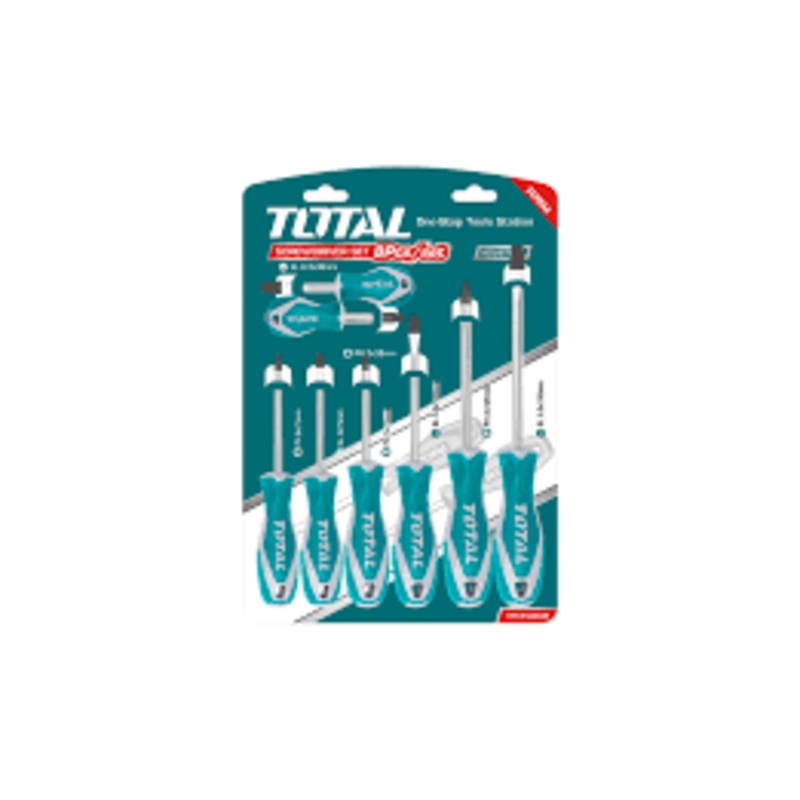 TOTAL TOOLS 8Pcs screwdriver set with plastic handle - THTDC250801