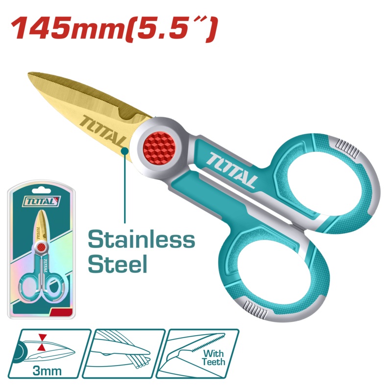 TOTAL TOOLS Electrician's scissors 145mm(5.5"inch ) -THT1155871