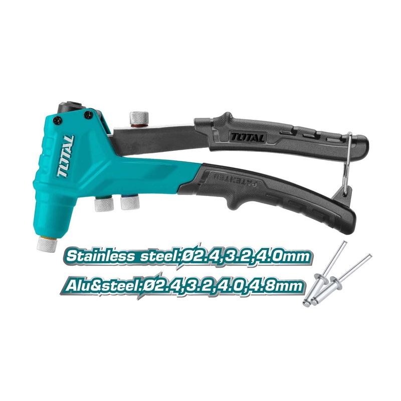 TOTAL TOOLS Hand riveter 8"inch / Max  rivet size 4.8mm - THT32081
