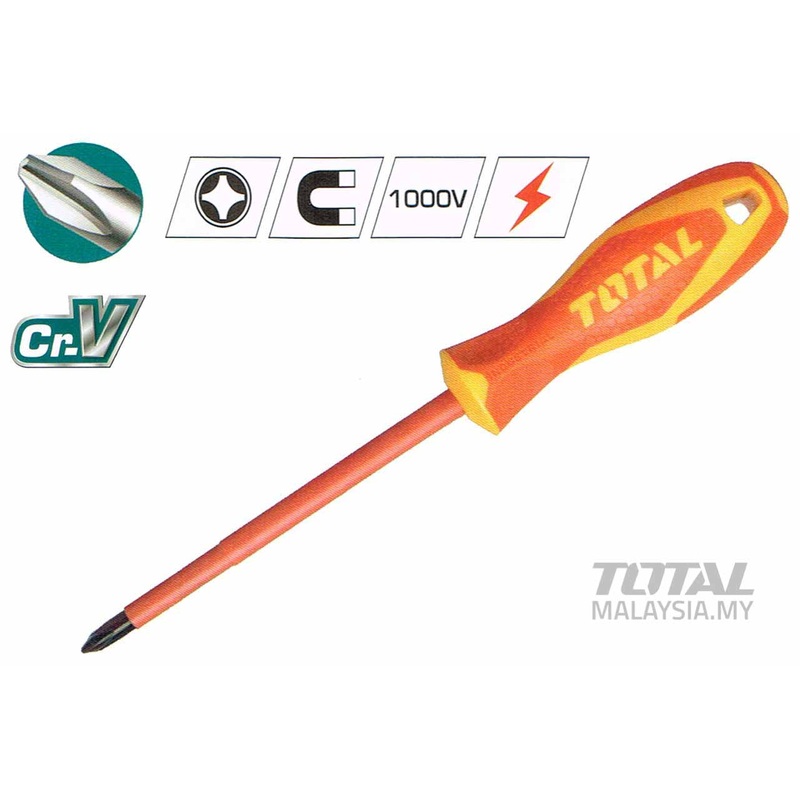 TOTAL TOOLS Insulated Screwdriver PH2 X 100-THTISPH2100
