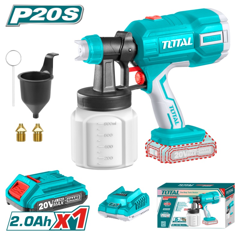Total Tools Lithium-ion spray gun 20V With 1pcs battery And charger-TSGLI20406