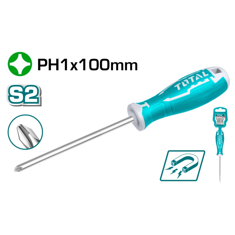 TOTAL TOOLS Phillips screwdriver 5mm X 100mm - THT26PH1100