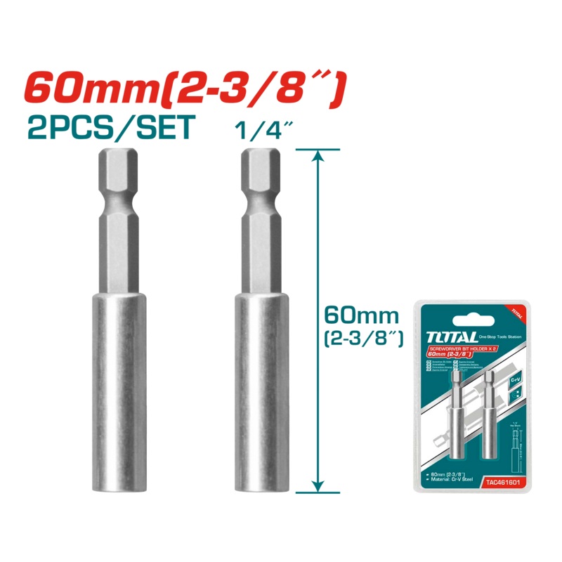 TOTAL TOOLS Screwdriver bit holder 2pcs/TAC461601