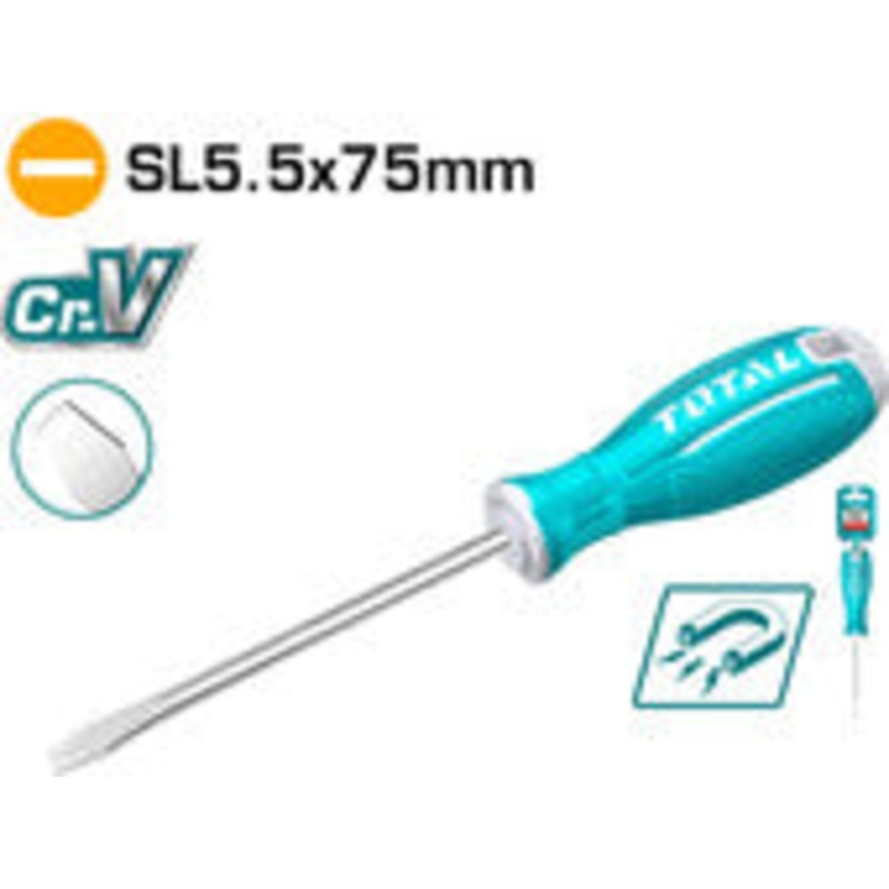 TOTAL TOOLS Slotted screwdriver5.5x75m super select-TSDRSSL5075
