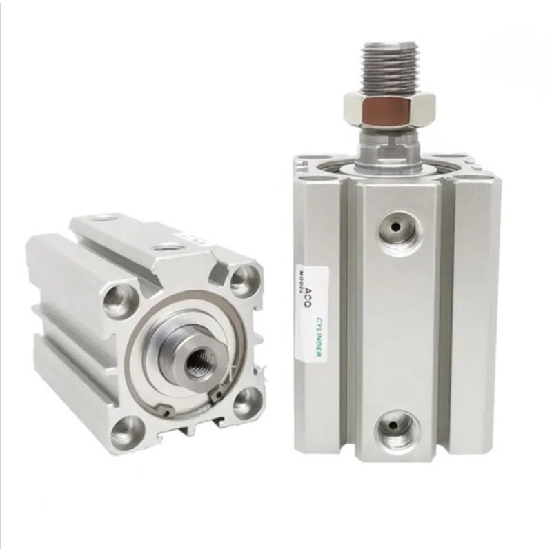 Short Double Acting Compact Pneumatic Pistons Diameter 16 mm stroke 10 mm-  ACQ16-10