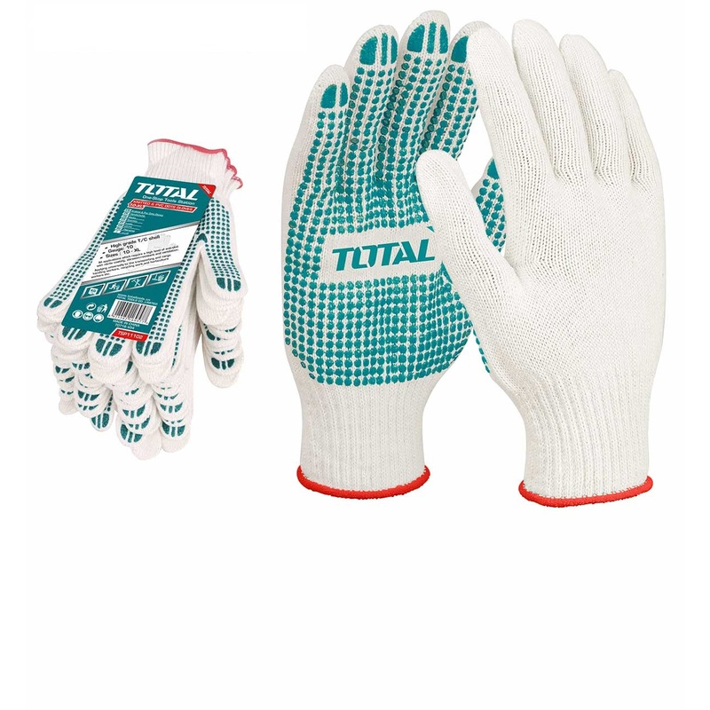 TOTAL TOOLS Knitted & PVC dots gloves - TSP11102