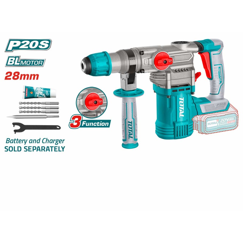 TOTAL TOOLS Lithium-Ion rotary hammer Brushless  20V Without battery and charger-TRHLI20288