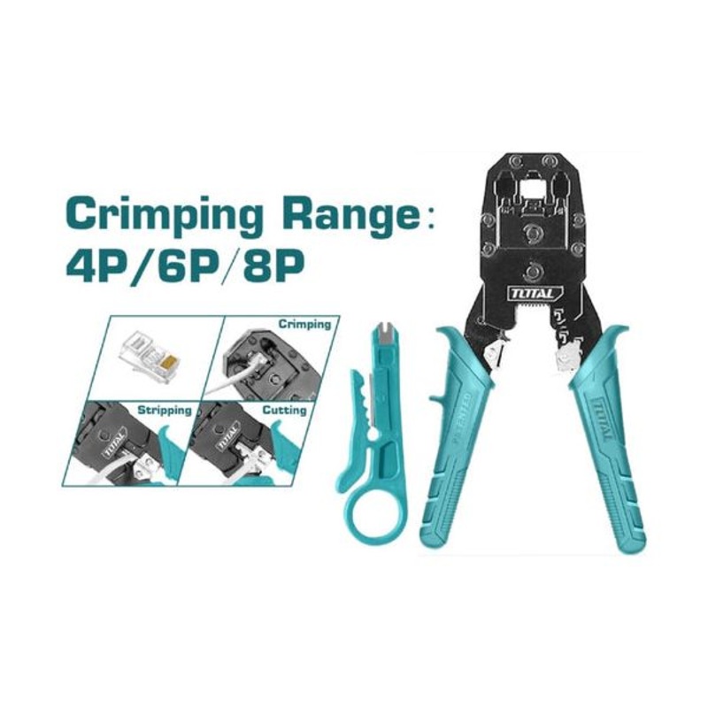 TOTAL TOOLS Modular plug crimper 8inch - TMPC4468P