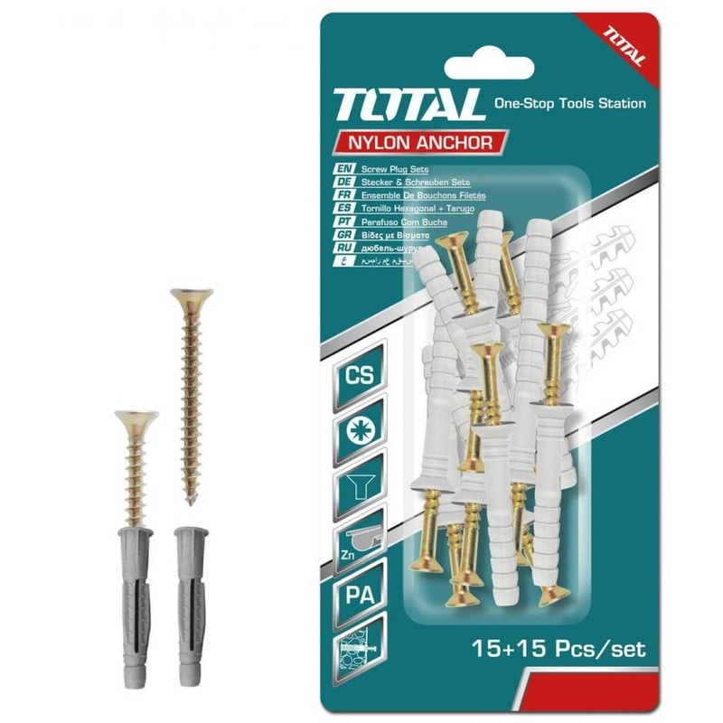 TOTAL TOOLS Nylon anchor 15pcs -WJNAK3507012