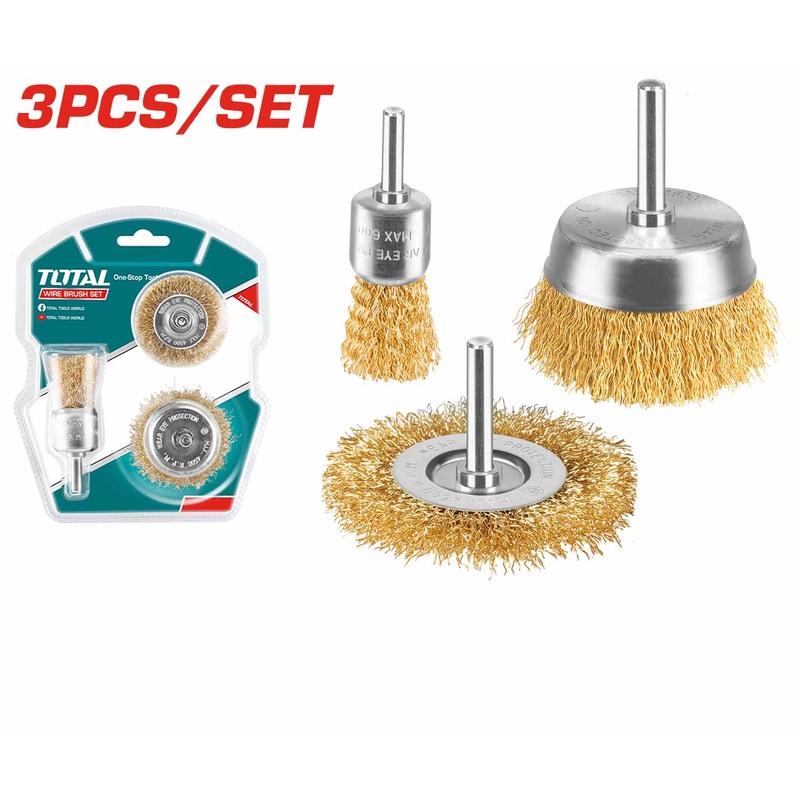 TOTAL TOOLS wire brush set 3 Pcs - TAC310031