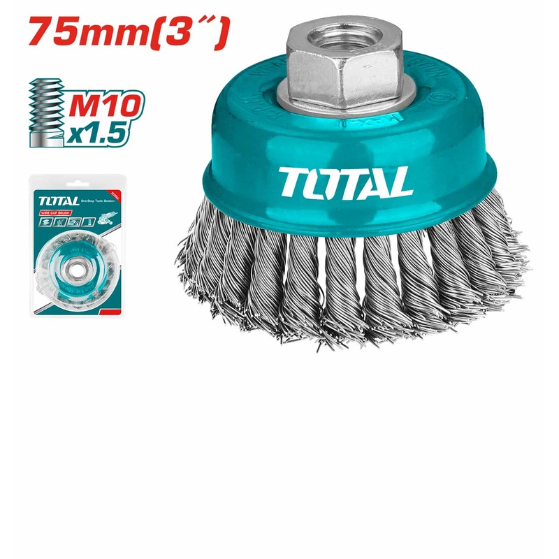 TOTAL TOOLS Wire Cup Twist Brush 75mm-TAC32031