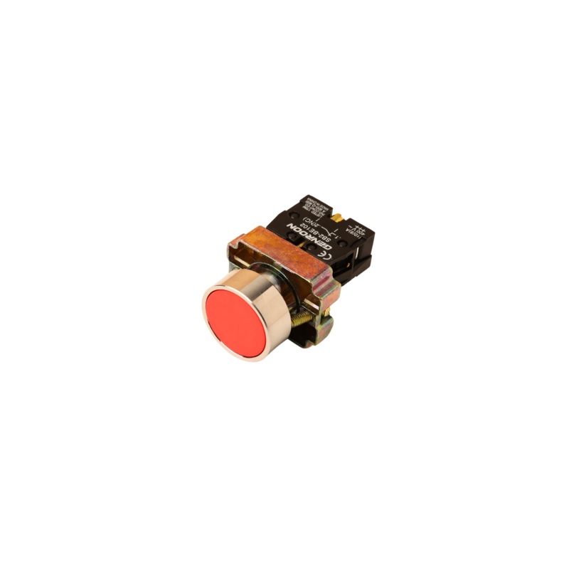 Flush Push Button Switch Red N/C  Diameter 22 mm-SB2-BA42
