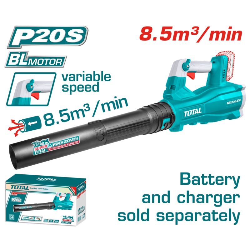 Total tools Cordless Brushless blower 20V without Battery and charger - TABLI20428