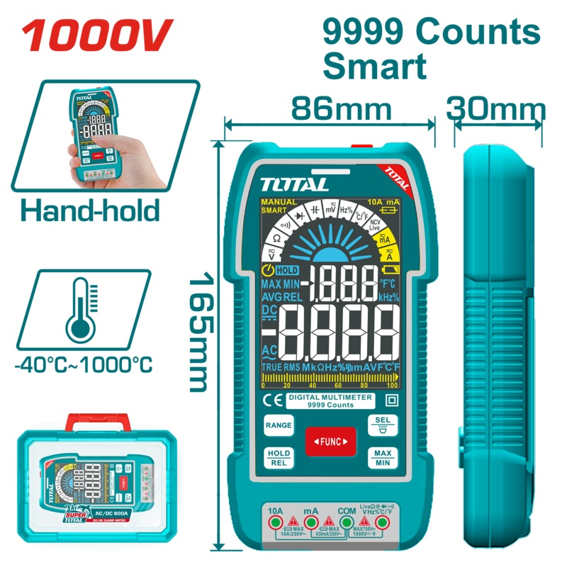 Total tools Digital multimeter 1000 V , DC/AC - TMT5110004