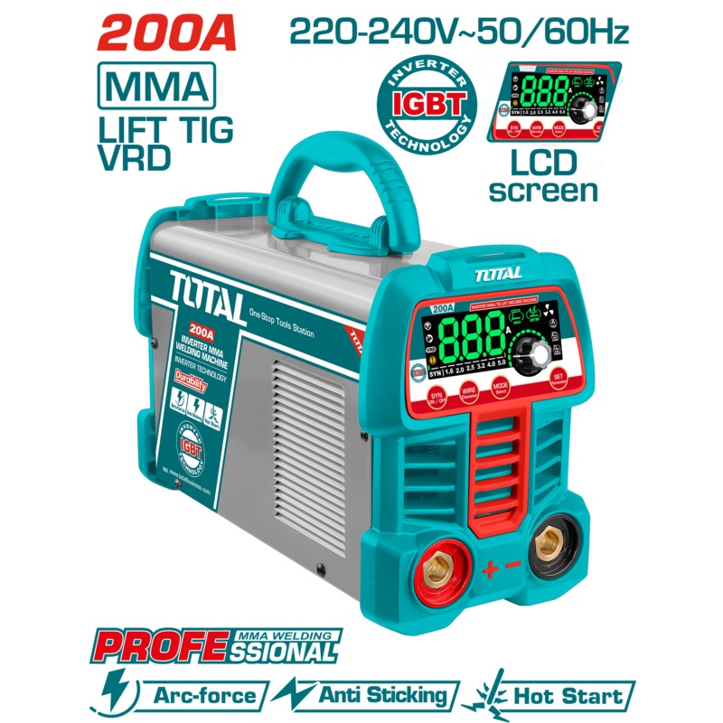 Total tools Inverter MMA/TIG Lift welding machine 200 A , 1.6 : 4 mm - TW2200691