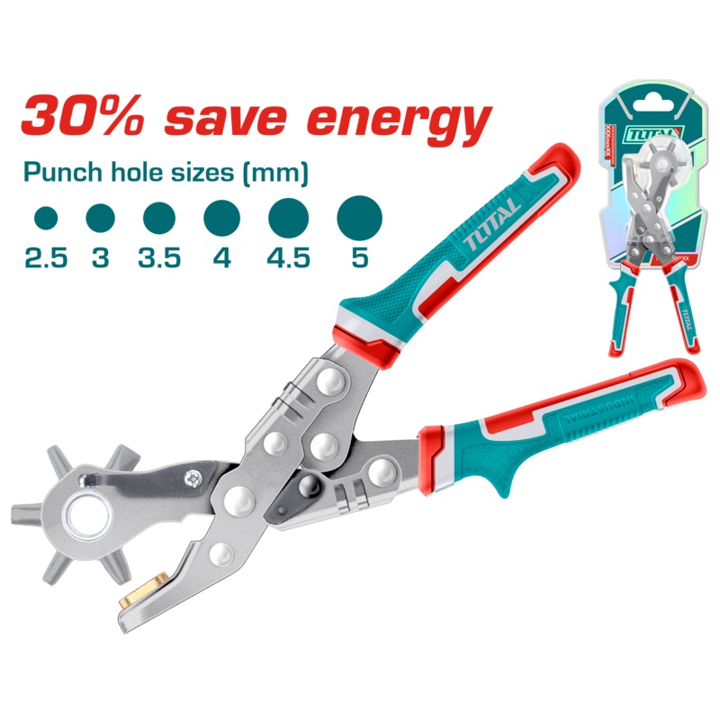 Total tools Leather hole punch 2.5 : 5 mm , 30% Save energy- THT33526